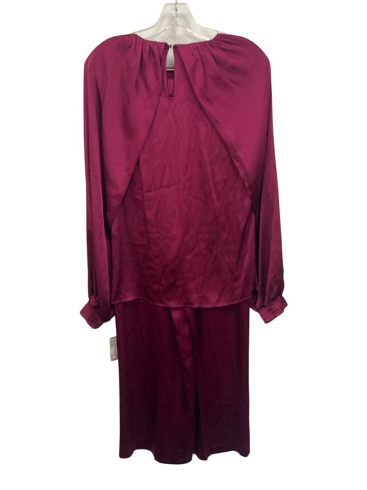 Beatrice B. Size XXS Berry Red No Fabric Tag Long Sleeve Draped Pleat Pant Set Berry Red / XXS