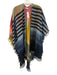 Anthropologie Red, Yellow, Blue Print Wool & Acrylic Plaid Fringe Trim Shawl Red, Yellow, Blue Print / One Size