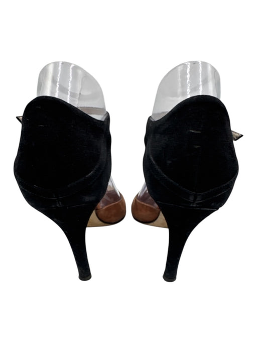 Etro Shoe Size 38 Brown, Black & Beige Suede Color Block Ankle Buckle Pumps Brown, Black & Beige / 38