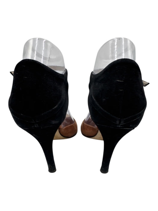 Etro Shoe Size 38 Brown, Black & Beige Suede Color Block Ankle Buckle Pumps Brown, Black & Beige / 38
