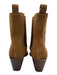 Dolce Vita Shoe Size 8.5 Tan Brown Suede & Textile Stacked Heel Pull Tab Booties Tan Brown / 8.5
