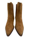 Dolce Vita Shoe Size 8.5 Tan Brown Suede & Textile Stacked Heel Pull Tab Booties Tan Brown / 8.5