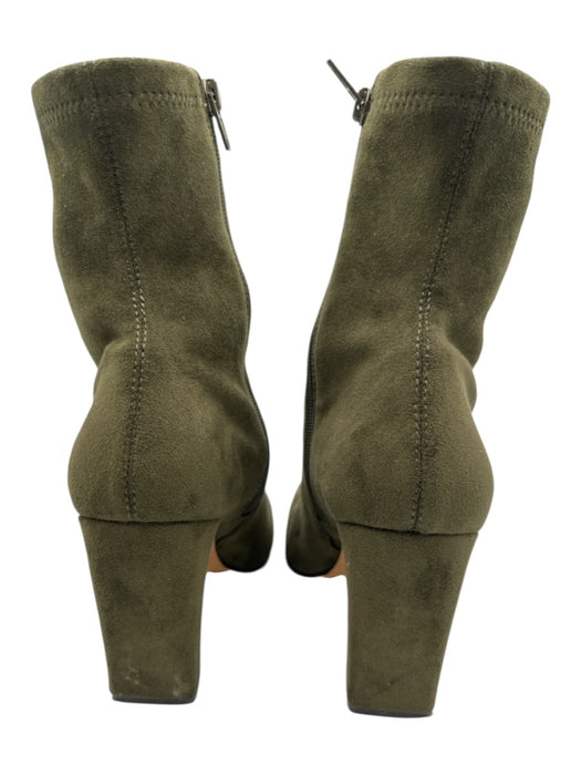 Steve Madden Shoe Size 8 Olive Green Textile Faux Suede Square Toe Ankle Booties Olive Green / 8
