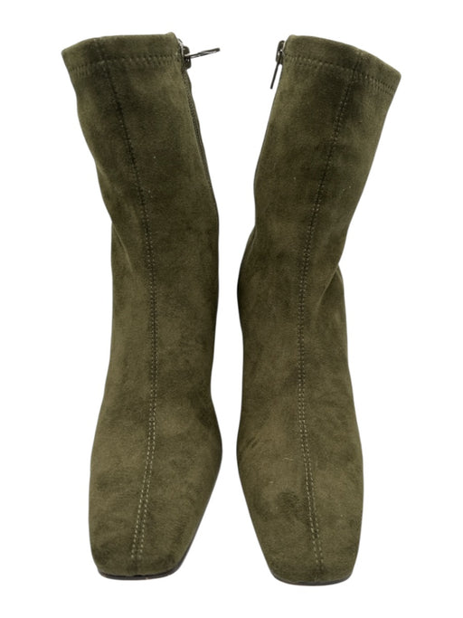 Steve Madden Shoe Size 8 Olive Green Textile Faux Suede Square Toe Ankle Booties Olive Green / 8