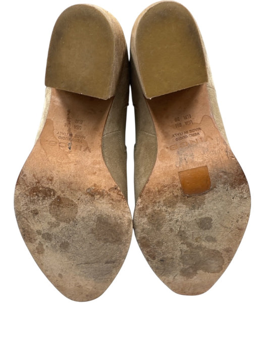 Vince Shoe Size 8 Taupe Beige Suede Stacked Heel Pointed Toe Low Ankle Booties Taupe Beige / 8