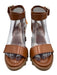 Tamara Mellon Shoe Size 38.5 Brown Leather Lug sole Ankle Strap Wedge Sandals Brown / 38.5