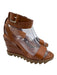 Tamara Mellon Shoe Size 38.5 Brown Leather Lug sole Ankle Strap Wedge Sandals Brown / 38.5