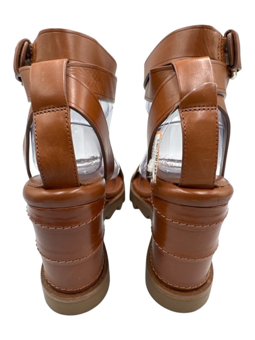 Tamara Mellon Shoe Size 38.5 Brown Leather Lug sole Ankle Strap Wedge Sandals Brown / 38.5