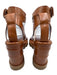 Tamara Mellon Shoe Size 38.5 Brown Leather Lug sole Ankle Strap Wedge Sandals Brown / 38.5