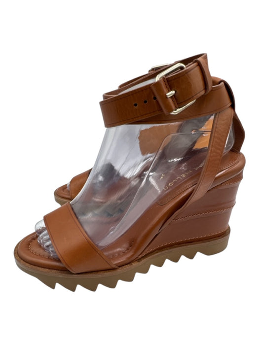 Tamara Mellon Shoe Size 38.5 Brown Leather Lug sole Ankle Strap Wedge Sandals Brown / 38.5