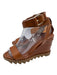 Tamara Mellon Shoe Size 38.5 Brown Leather Lug sole Ankle Strap Wedge Sandals Brown / 38.5
