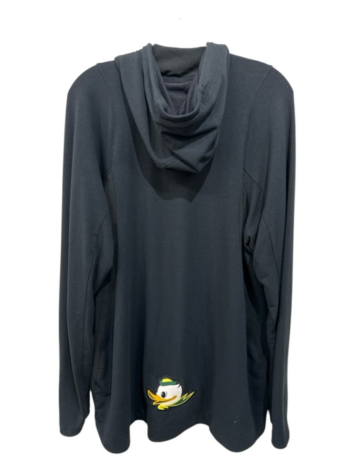 Nike Size XL Black Cotton Blend Solid Hoodie Zip Up Men's Jacket Black / XL