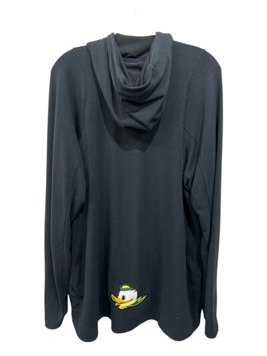 Nike Size XL Black Cotton Blend Solid Hoodie Zip Up Men's Jacket Black / XL