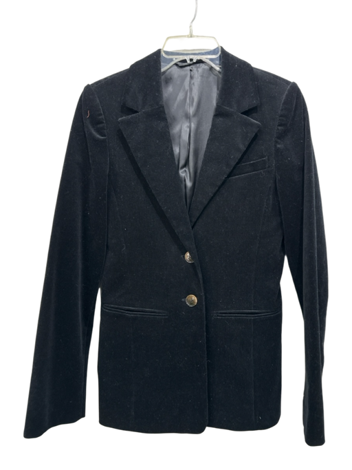 & Other Stories Size 4 Black Cotton Blend Corduroy Two Button Blazer Jacket Black / 4