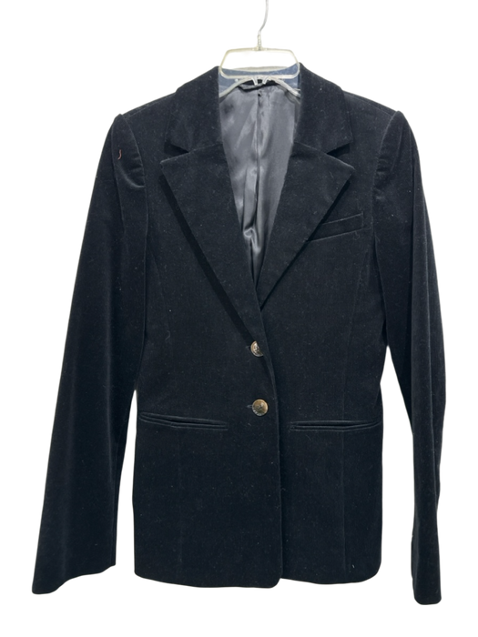 & Other Stories Size 4 Black Cotton Blend Corduroy Two Button Blazer Jacket Black / 4