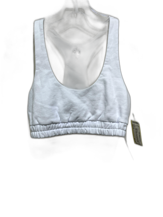 Alo Size S White Cotton Blend Racerback Elastic bottom Athletic sports bra White / S
