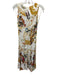 Just Cavalli Size 40 White & Multi Sleeveless All Over Print Cowl neck Dress White & Multi / 40