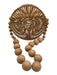 Cult Gaia Tan Wood Circle Beaded Shoulder Bag Bag Tan / Small
