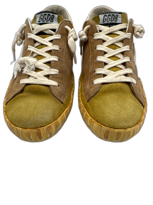 Golden Goose Shoe Size 38 Tan, Brown & White Suede Leather Star Low Top Sneakers Tan, Brown & White / 38