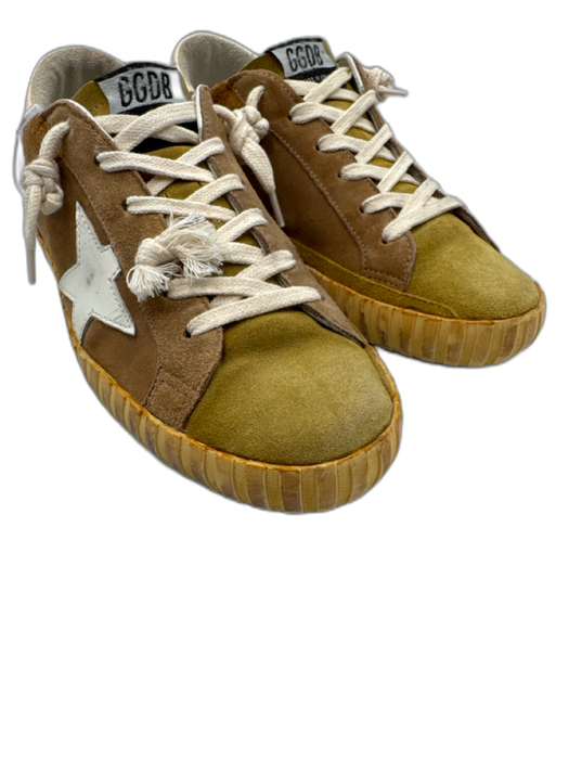 Golden Goose Shoe Size 38 Tan, Brown & White Suede Leather Star Low Top Sneakers Tan, Brown & White / 38