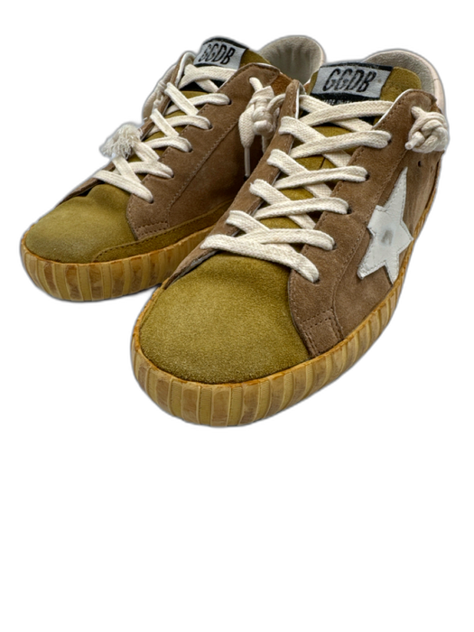 Golden Goose Shoe Size 38 Tan, Brown & White Suede Leather Star Low Top Sneakers Tan, Brown & White / 38