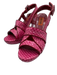 Missoni Shoe Size 38 Pink & Red Straw Checked Platform Block Heel Sandals Pink & Red / 38