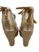 Ugg Shoe Size 8 Gold & Beige Leather Upper Espadrille Peep Toe Ankle Tie Wedges Gold & Beige / 8