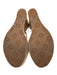 Ugg Shoe Size 8 Gold & Beige Leather Upper Espadrille Peep Toe Ankle Tie Wedges Gold & Beige / 8