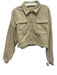 Alo Size Est S Beige Poly Blend Long Sleeve Button Up Crop Pockets Top Beige / Est S
