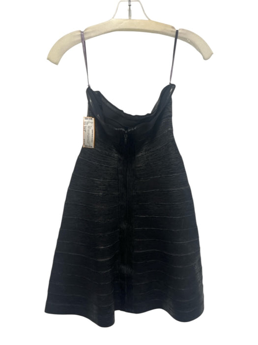 Herve Leger Size Est S Black Rayon Blend Sleeveless Above Knee Body Con Dress Black / Est S