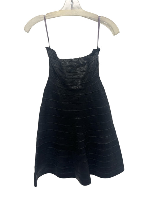 Herve Leger Size Est S Black Rayon Blend Sleeveless Above Knee Body Con Dress Black / Est S