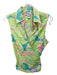 Lilly Pulitzer Size Est M Green & Multi Cotton V Neck All Over Print Wrap Top Green & Multi / Est M