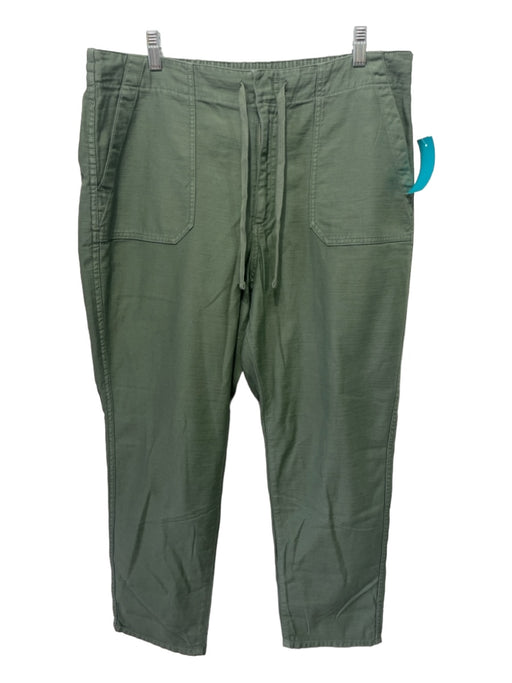 J Crew Size L Green Cotton Hook & Zip High Rise Tapered Pants Green / L