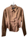 Cynthia Rowley Size M Brown Cotton & Silk Collared Button Up Long Sleeve Top Brown / M