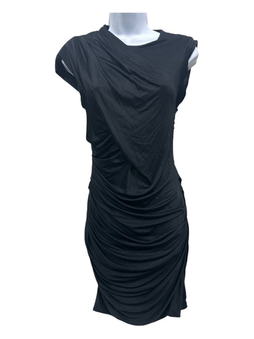 Alexander Wang Size 0 Black Viscose Blend High Round Neck Sleeveless Dress Black / 0