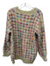 Stellah Size M Gold & Pink Print Acrylic Blend Crosshatching Crew Neck Sweater Gold & Pink Print / M