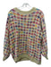 Stellah Size M Gold & Pink Print Acrylic Blend Crosshatching Crew Neck Sweater Gold & Pink Print / M