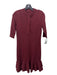 Veronica Beard Size S/XS Dark Red Viscose Blend Knit Half Sleeve Half Zip Dress Dark Red / S/XS