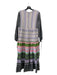 Pearl & Caviar Size M/L Gray & multi Cotton Horizontal Stripes Peasant Dress Gray & multi / M/L