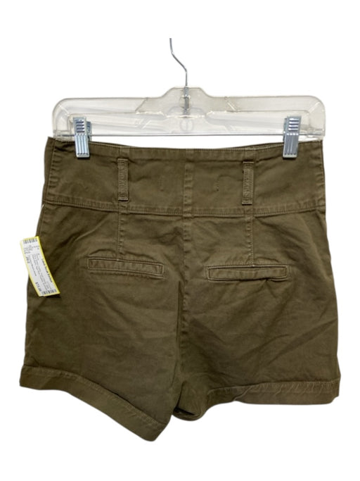 Veronica Beard Jeans Size 26/2 Olive Green Cotton Hook Closure High Rise Shorts Olive Green / 26/2