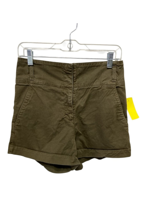 Veronica Beard Jeans Size 26/2 Olive Green Cotton Hook Closure High Rise Shorts Olive Green / 26/2