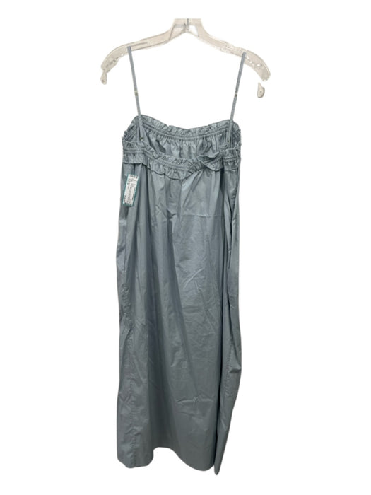 Bird & Knoll Size M Steel Blue No Fabric Tag Spaghetti Strap Ruffle Accent Dress Steel Blue / M
