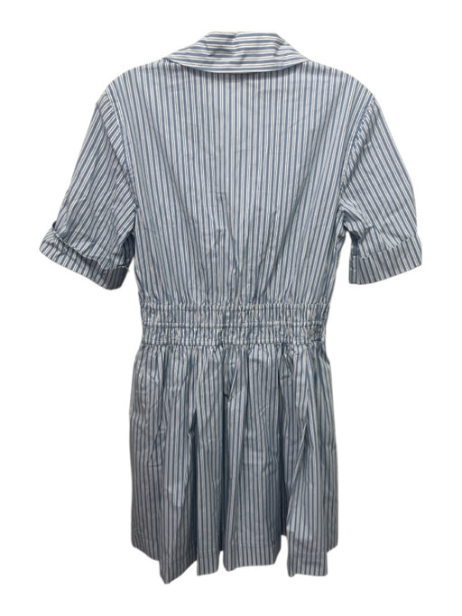 Veronica Beard Size 6 Blue & White Cotton Blend Striped Drawstring Waist Dress Blue & White / 6
