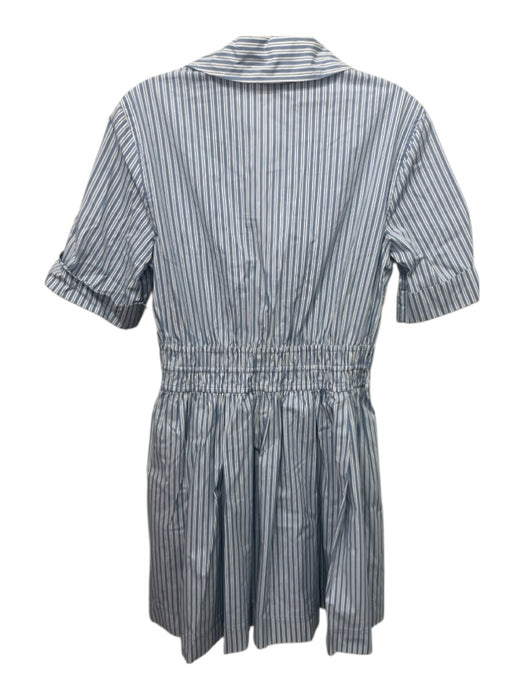 Veronica Beard Size 6 Blue & White Cotton Blend Striped Drawstring Waist Dress Blue & White / 6