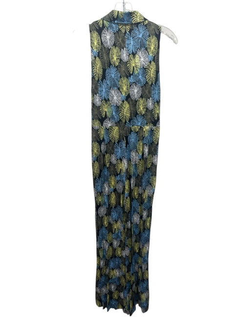 Diane Von Furstenberg Size S Black, Yellow & Blue Viscose Blend Jumpsuit Black, Yellow & Blue / S