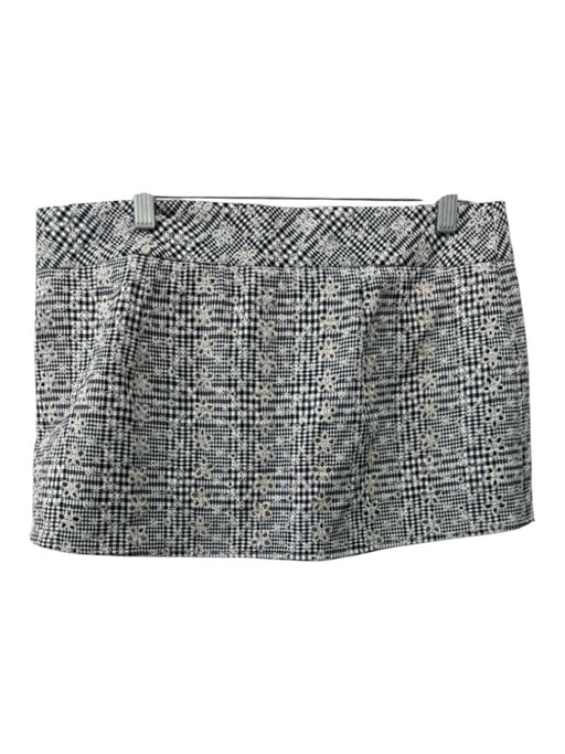 Guizio Size M B&W Polyester Zip Close Pleated eyelet Mini Skirt B&W / M