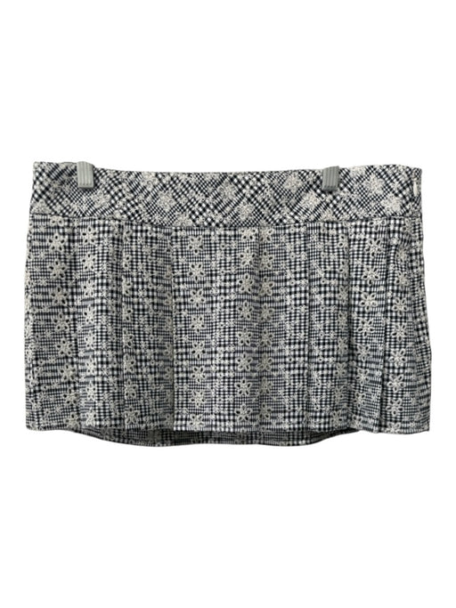 Guizio Size M B&W Polyester Zip Close Pleated eyelet Mini Skirt B&W / M