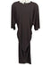 Suboo Size S Brown Poly Blend Midi Cape Sleeve Ruched Solid Dress Brown / S
