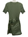 Veronica Beard Size S Green Cotton Zip Close Ribbed Wrap Skirt Dress Green / S