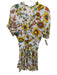 Poupette St. Barth Size S White, Yellow & Blue Viscose floral print V Neck Dress White, Yellow & Blue / S